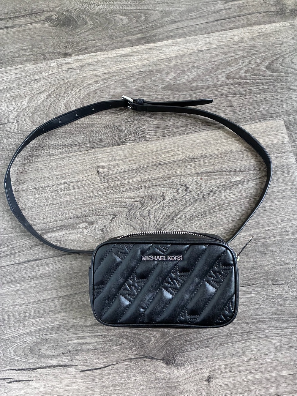 Michael Kors Black Quilted Leather Crossbody Belt Bag
